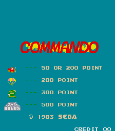 Commando (Sega) Title Screen